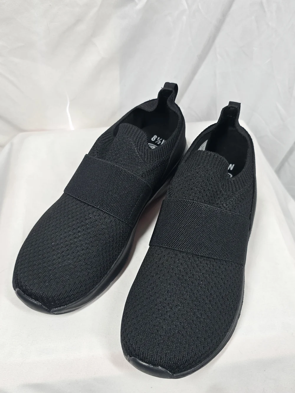 Athletic Works Black Knit Slip-On Banded Jogger Sneakers Size 8.5W